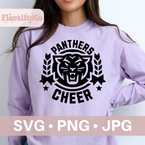 Panther Cheer Shirts, Panthers Cheer, Panthers Svg, Cheerleading Svg, Cheerleader Svg, Cheer Svg, Panthers Football, Football Cheer, Pom Pom Girl