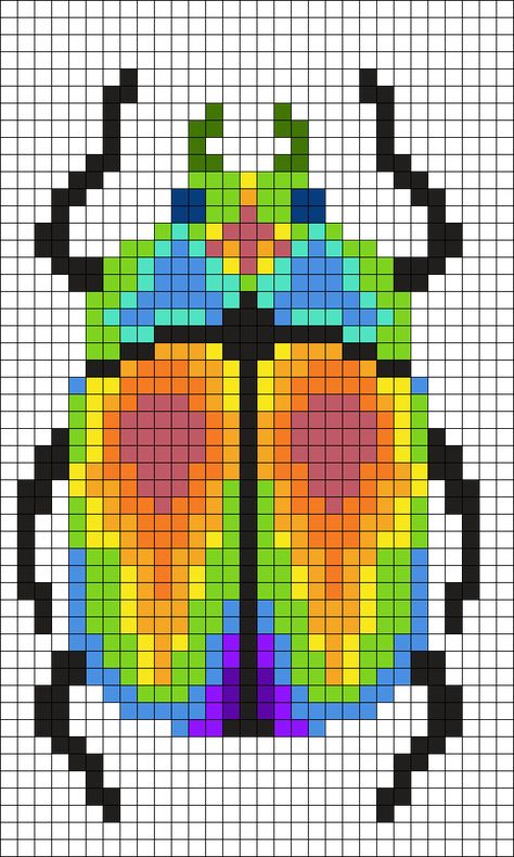 Buggy Perler Perler Bead Pattern | Bead Sprites | Animals Fuse Bead Patterns Perler Bead Patterns Watermelon, Link Perler Beads Pattern, Beetle Bead Pattern, Tie Dye Perler Bead Patterns, Perler Beads Pixel Art, Perler Bead Insects, Perler Bead Easy Patterns, Saturn Perler Beads, Perked Bead Patterns