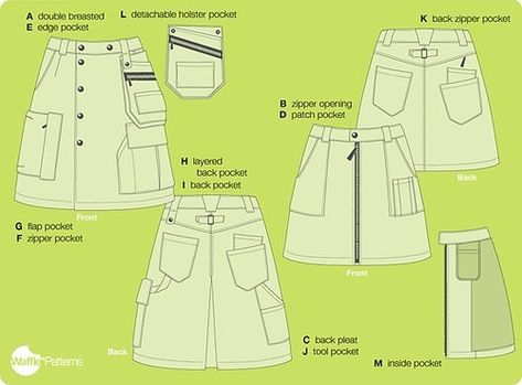 English Design, Some Body, Sewing Class, Sewing Skirts, Cargo Skirt, Snap Fasteners, Bias Tape, Paper Pattern, Skirt Pattern