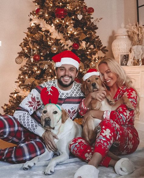 Christmas Card Photo Couple, Christmas Card Photo Ideas With Dog, Funny Family Christmas Pictures, Christmas Pet Photos, Xmas Inspiration, Dog Christmas Photos, Christmas Couple Photos, Dog Christmas Pictures, Family Holiday Pictures