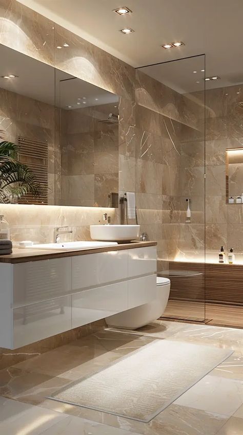 Master Washroom Design, Washroom Designs, House Planner, Modern Bathroom Ideas, Modern Luxury Bathroom, Design Houses, Bathroom Inspiration Modern, Beige Bathroom, Spanish Design