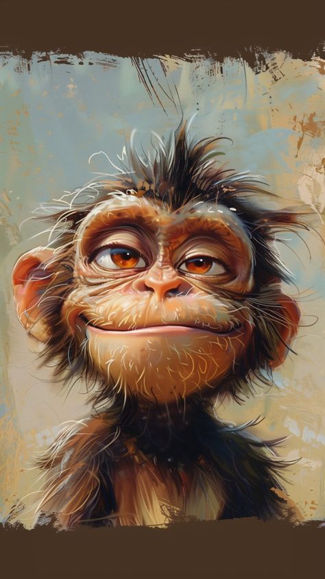 Monkey Illustration, Animal Caricature, Portraits Art, Animals Cartoon, Animal Illustration Art, Monkey Pictures, Animal Portraits Art, Monkey Art, Animal Portraits