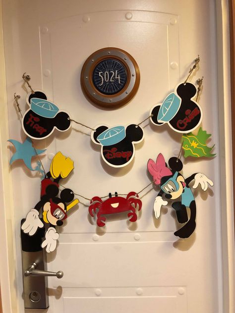 Disney Inspired Banners For Any Type Of Disney Vacation! Disney Cruise Rooms, Disney Banner, Disney Magnets, Disney Cruise Fish Extender Gifts, Cruise Door Decorations, Disney Halloween Cruise, Cruise Vibes, Disney Cruise Door Decorations, Disney Wonder Cruise