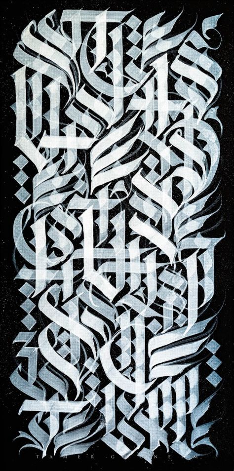 Calligraphy Portfolio, Fancy Fonts Alphabet, Graffiti Lettering Alphabet, Persian Calligraphy Art, Graphic Typography, Calligraphy Tattoo, Graffiti Lettering Fonts, Persian Calligraphy, Gothic Fonts