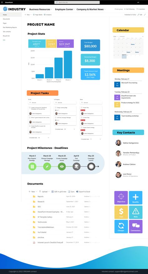 Sharepoint Dashboard, Sharepoint Design, Sharepoint Intranet, Powerpoint Animation, Homepage Template, Org Chart, Project Management Templates, Project Site, Template Site