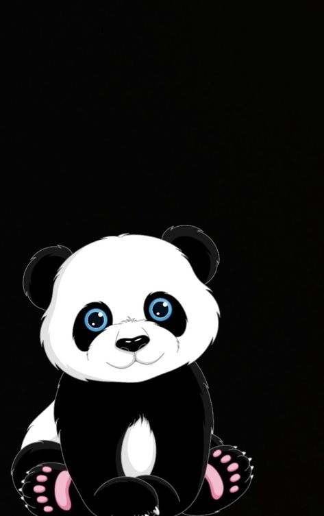 Panda Wallpaper Black Background, Background For Home Screen, Backgrounds For Girls, Don't Touch My Phone Wallpapers, Home And Lock Screen, Panda Background, Iphone Wallpaper Gradient, Don't Touch My Phone, Bear Drawings