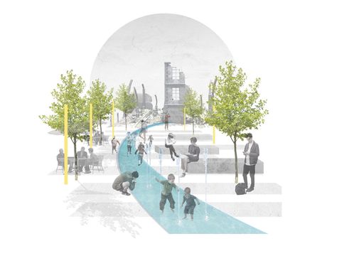 Landscape Architecture Collage by Land Space Landscape Architecture Portfolio, Landscape Architecture Diagram, Mises En Page Design Graphique, Water Architecture, Collage Landscape, Urban Design Graphics, Landscape Architecture Drawing, Architecture Drawing Plan, Architecture Portfolio Design