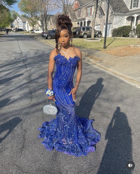 Blue Prom Dress Black Women, Jr Prom Dresses, Prom Dress 8th Grade, Sapphire Prom Dress, Middle School Prom, 2k24 Prom, Prom Dresses 8th Grade, Middle School Prom Dresses, Royal Blue Prom Dress Long