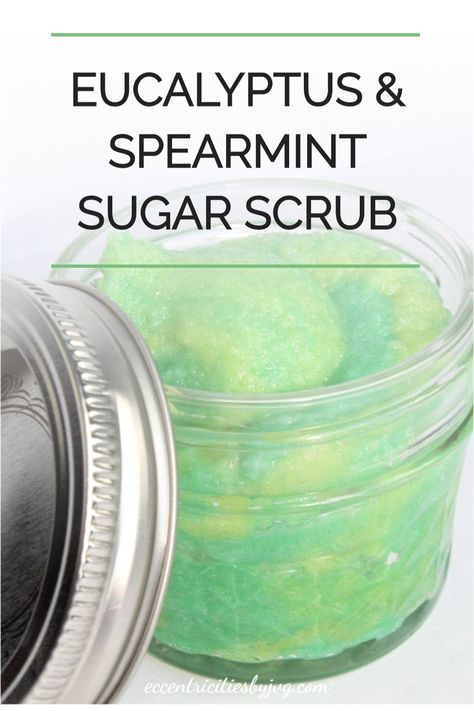 Eucalyptus Sugar Scrub Diy, Salt Scrubs With Essential Oils Easy Diy, Essential Oil Sugar Scrub Recipe, Diy Sugar Scrub Christmas Gifts, Salt Scrubs With Essential Oils, Sugar Scrubs With Essential Oils, Sugar Scrub Favors, Homemade Scrubs, Salt Scrub Recipe