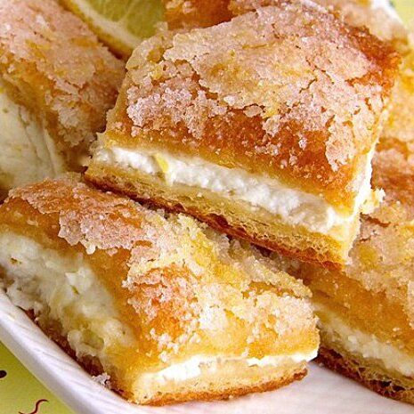 Lemon Cream Cheese Bars Recipe, Lemon Cream Cheese Bars, Cheese Bars, Cheese Squares, Cream Cheese Bars, Lemon Cream Cheese, Pillsbury Recipes, Cheese Bar, Cookie Bar Recipes