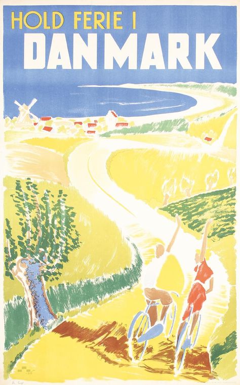 DENMARK [LG] NICE https://www.invaluable.com/auction-lot/original-vintage-1930s-danish-travel-poster-284-c-92340db924 Denmark Travel, Tourism Poster, Nordic Poster, Åland Islands, Sport Poster, Travel And Tourism, Vintage Travel Posters, Vintage Travel, Scandinavia