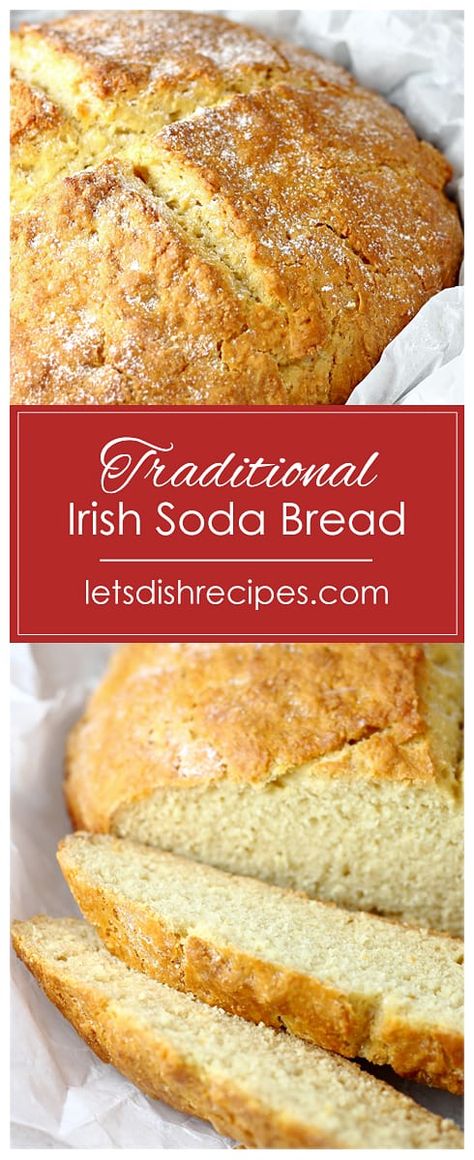 Traditional Irish Soda Bread — Let's Dish Recipes Irish Recipes Authentic, Honey Oat Bread, Traditional Irish Soda Bread, Soda Bread Recipe, Irish Cooking, Irish Soda Bread Recipe, Tasty Bread Recipe, Irish Soda, Irish Soda Bread