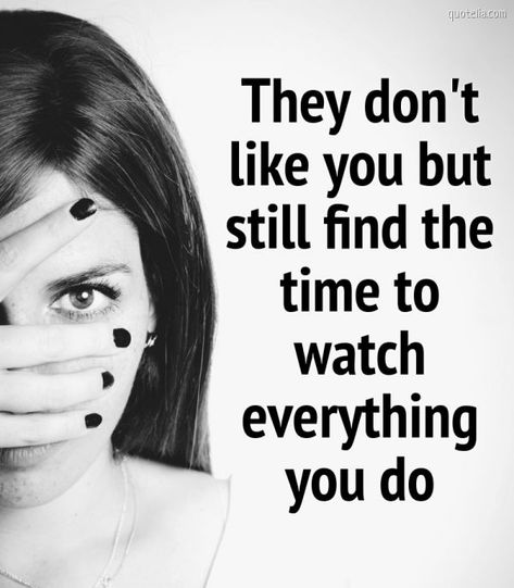 They don't like you but still find the time to watch everything you do. | Quotelia Isabella Rossellini, I Dont Like You, Don't Like Me, Image Quotes, Be Still, Beautiful Images, Me Quotes, Like You, Quotes