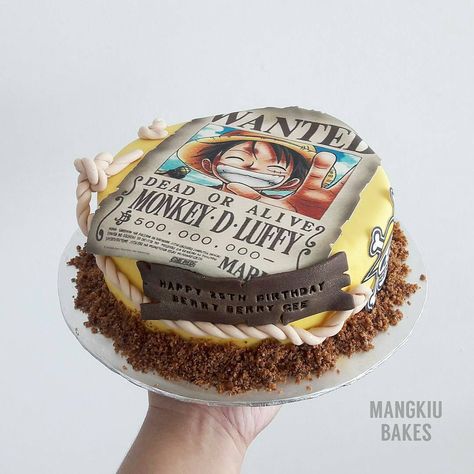 One Piece Torte, One Piece Theme Cake, One Piece Cake Design, One Piece Birthday Cake, One Piece Anime Cake, One Piece Cake, Cake Reference, Birthday Hubby, 29th Birthday Cakes