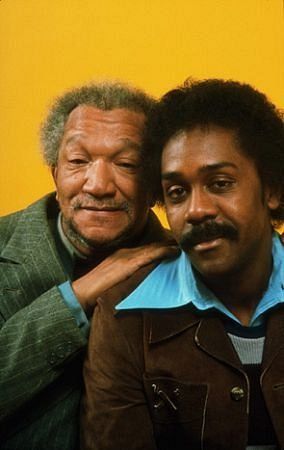 Sanford and Son -- Redd Foxx and Demond Wilson (and I also love the theme music which was composed by Quincy Jones.) Black Sitcoms, Black Tv Shows, Tv Dads, Top Tv Shows, Sanford And Son, Classic Television, Black Actors, Black Hollywood, Black Celebrities