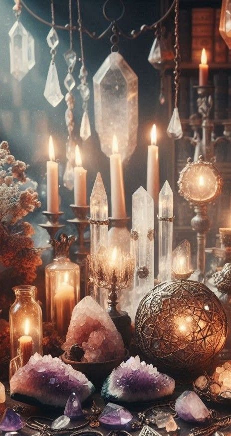 Goddess Altar, Magical Crystal, Sacred Circle, Crystal Aesthetic, Goddess Decor, Crystal Goddess, Witchy Wallpaper, Magical Life, Magic Aesthetic