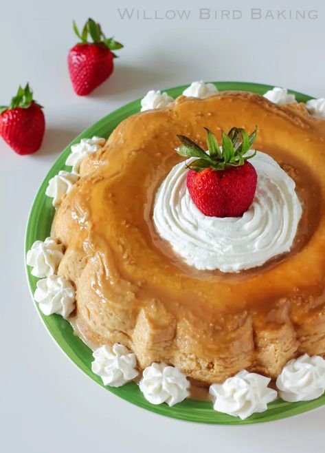 Flan Tres Leches Cake - Willow Bird Baking Tres Leches Cake Recipe, Flan Cake, Leches Cake, Flan Recipe, Tres Leches Cake, Sicilian Recipes, Mexican Dessert, Cuban Recipes, Jell O