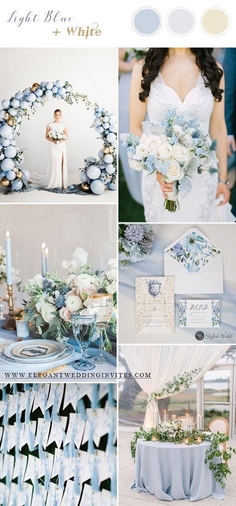 Blue Wedding Colors Archives - Elegantweddinginvites.com Blog Wedding Color Palette Light Blue, Light Blue And Navy Wedding Theme, Light Blue Wedding Palette, Light Blue And Sage Green Wedding, Cerulean Wedding, Light Blue And Silver Wedding, Light Blue And Navy Wedding, Light Blue Themed Wedding, Carolina Blue Wedding