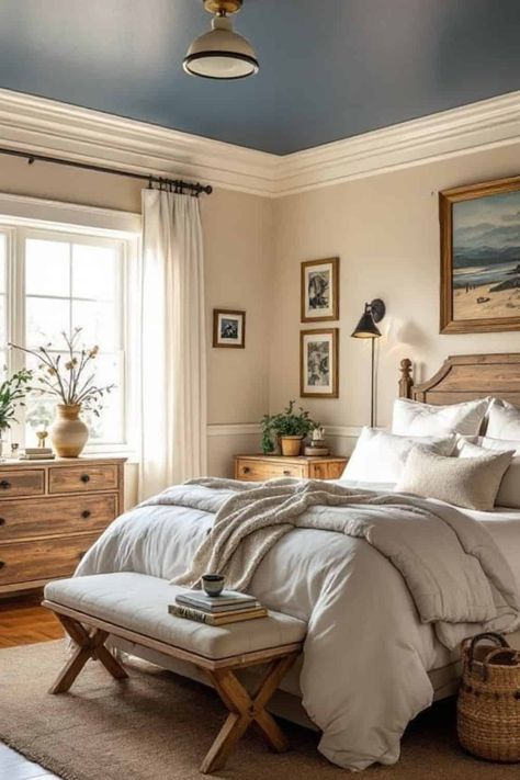 Navy Blue Bedroom Ideas: Where Sophistication Meets Serenity - West Magnolia Charm Navy Upholstered Bed, Cozy Blue Bedroom, Navy Blue Bedroom Ideas, Navy Blue Furniture, Navy Blue Bedroom, Navy Blue Paint Colors, Navy Accent Walls, White Baseboards, Blue Bedrooms