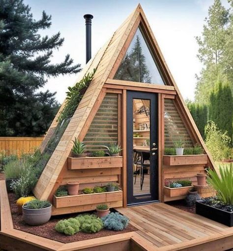 The Dream Shed | Home Design, Garden & Architecture Blog Magazine Updos Prom, Garden Cabins, Shed Home, Home Design Magazines, Hairstyles Prom, A Frame House Plans, Backyard Greenhouse, Wood Shed, Garden Architecture