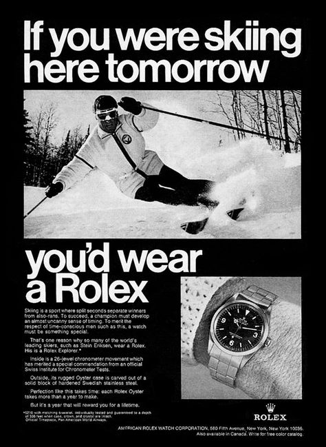 Rolex Advertising, Rolex Ads, Watch Ads, Stainless Steel Rolex, Vintage Poster Design, Watch Ad, Rolex Explorer, Best Ads, Poster Ads