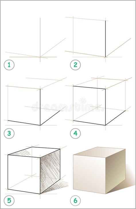 How To Draw A 3d Cube, How To Draw A Cube Step By Step, How To Draw Shapes Step By Step, How To Draw A Cube, How To Draw Shapes, How To Draw 3d Shapes, Drawing Excersizes, Cube Drawing Sketch, Cube Draw