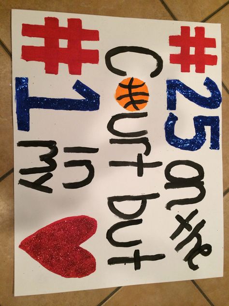 Basketball poster!🏀 Basketball Fan Signs Posters, Cute Basketball Posters For Boyfriend, Posters For Basketball Games Ideas, Basketball Senior Night Posters Ideas, Senior Posters Basketball, Poster For Basketball Games, Cute Basketball Posters Ideas, Game Day Posters Volleyball, Girls Basketball Poster Ideas