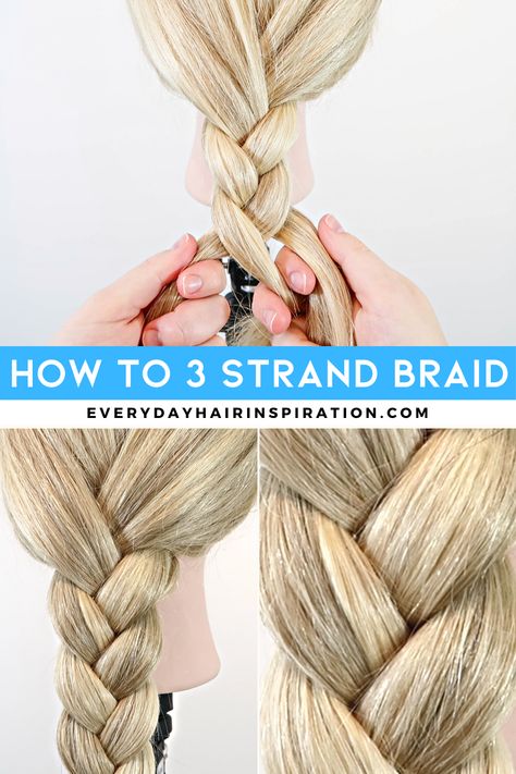 easy braid Beginner Hairstyles, Learn To Braid, How To Braid Hair, Hair For Beginners, Braid Your Own Hair, Braids Step By Step, Braiding Hairstyles, Back Braid, How To Braid