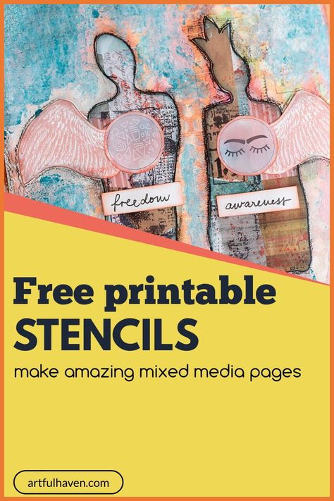 Free Printable Stencils, Free Stencils Printables Templates, Stencils Printables Templates, Printable Stencil, Printable Stencils, Mixed Media Stencils, Journal Tutorials, Diy Stencils, Free Stencils Printables