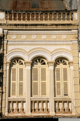 Battambang - French colonial style building by florian_grupp, via Flickr French Colonial Style, Artist Space, British Colonial Architecture, Battambang, Figure Design, Sims 4 House Design, Artistic Space, French Colonial, Colonial Architecture