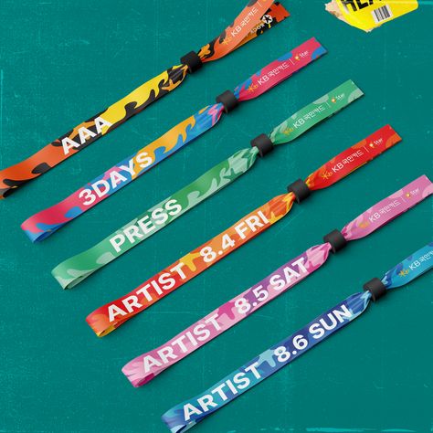 2023 INCHEON PENTAPORT ROCK FESTIVAL wristbands graphic design Music Festival Wristbands, Festival Wristbands Display, Festival Wristband Design, Music Festival Merchandise, Music Festival Graphic Design, Festival Lanyard, Lanyard Design Ideas, Rave Party Decorations, Festival Graphic Design