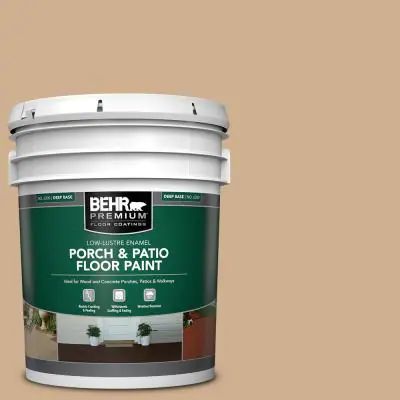 5 gal. #PFC-24 Gathering Place Low-Lustre Enamel Interior/Exterior Porch and Patio Floor Paint Diy Stained Concrete Floors, Red Tile Roof, Concrete Refinishing, Stained Concrete Floors, Patio Floor, Landscape Curbing, Porch Paint, Concrete And Wood, No More Drama