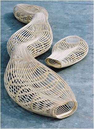 David Trubridge, Organic Furniture, Parametric Design, Urban Furniture, Street Furniture, Funky Furniture, Rattan Furniture, Architecture Model, Organic Shapes