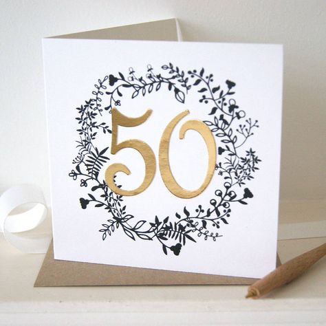 60th Birthday Card, 50th Birthday Card, Eco Crafts, Happy Birthday Cards Printable, 60th Birthday Cards, 50th Birthday Cards, Birthday Card Printable, Card Toppers, Printable Christmas Cards