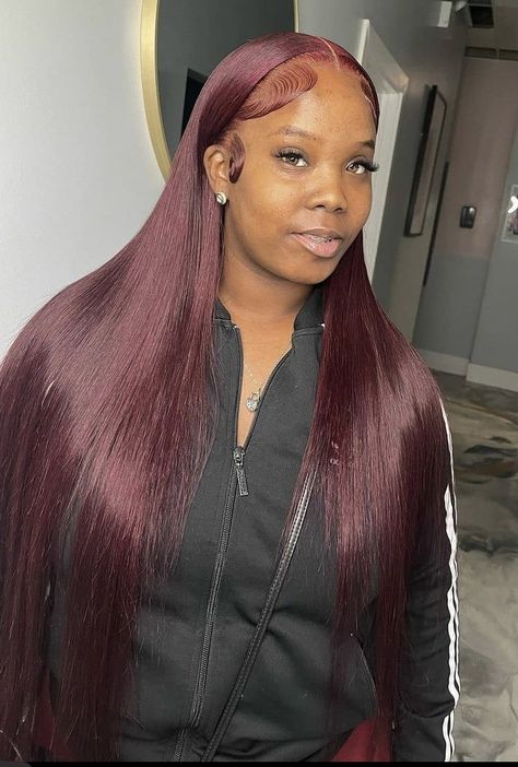 Melted Lace, Prom Wig, Color Wigs, Highlights Curly Hair, Beauty Hair Color, Red Hair Inspo, Frontal Wig Hairstyles, Straight Weave Hairstyles, Birthday Hairstyles