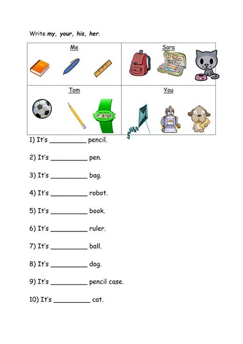 Possessive adjectives online worksheet for 1. You can do the exercises online or download the worksheet as pdf. His Or Her Worksheet, My Your Worksheet, My Your His Her Worksheet, His Her Worksheet, Possessive S Worksheet, Spanish Possessive Adjectives Worksheet, Possessive Adjectives For Kids, Possessive Adjectives Worksheets Grammar, Possessive Adjectives Worksheets