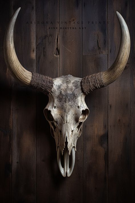 Vintage Southwestern Bison Skull Art