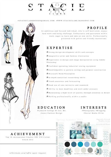 Fashion CV example and how it was created http://stacieclark.blogspot.co.uk/2013/05/creative-cv_17.html                                                                                                                                                                                 More Cv Fashion Designer, Cv Original Design, Fashion Designer Resume, Layout Cv, Portfolio Layout Template, Fashion Cv, Fashion Resume, Cv Example, Creative Cvs