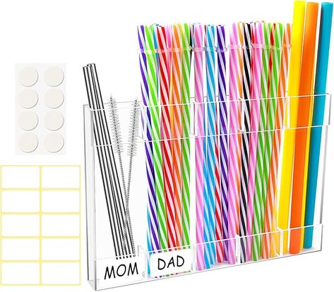 Amazon.com: Yiilead Straw Holder, Transparent Acrylic Straw Dispenser with Double Sided Adhesive Tape and Stickers, Straw Organizer for Cupboard Reusable Straw Storage Container for Kitchen Counter: Home & Kitchen Straw Storage, Straw Dispenser, Straw Holder, Room Store, Reusable Straws, Drinking Straw, Double Sided Adhesive Tape, Drink Straw, Container Organization