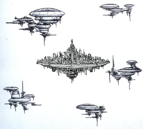 Tiny concept sketches for cities that float by TickTockMan92 Airship Art, Concept Sketches, Invisible Cities, Perspective Drawing Architecture, City Sketch, Floating City, City Drawing, Industrial Design Sketch, Fantasy Art Landscapes