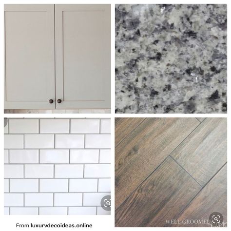 Salt And Pepper Granite Countertops Bathroom, Luna Pearl Granite Countertops Backsplash Ideas, Luna Pearl Granite Countertops, Granite Countertops Bathroom, Pearl Granite Countertops, Luna Pearl Granite, Granite Bathroom Countertops, Countertops Bathroom, Kitchen Mood Board