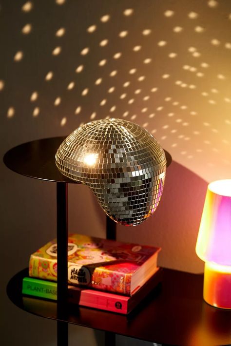 NPW Melty Disco Ball Sculpture | Urban Outfitters Ball Sculpture, Carved Headboard, Disco Decorations, Mirror Panels, Tufted Arm Chair, Wood Wall Shelf, Floral Duvet, Mirror Ball, Hanging Macrame