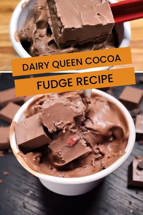 Learn how to make a delicious and easy-to-follow Dairy Queen cocoa fudge recipe with our simple, step-by-step instructions. Enjoy the rich and creamy goodness of this classic treat! Dairy Queen Cocoa Fudge Recipe, Dairy Queen Recipes, Dairy Queen Hot Fudge Recipe, Cocoa Powder Fudge Recipe, Cocoa Fudge Recipe, Cocoa Fudge, Queens Food, Kinds Of Desserts, Dairy Queen