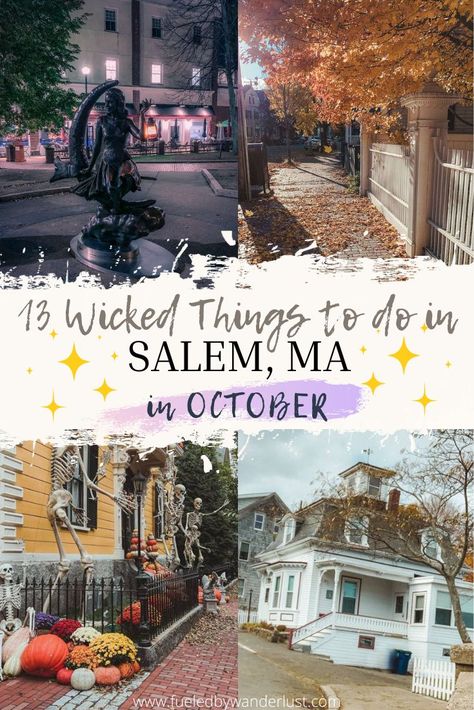 Bewitched statue, orange leaves on the sidewalk, fall decor on historic home, Hocus Pocus House Salem Massachusetts Travel, Things To Do In Salem, Salem Halloween, Boston Vacation, Massachusetts Travel, Halloween Travel, New England Road Trip, Boston Travel, Fall Road Trip