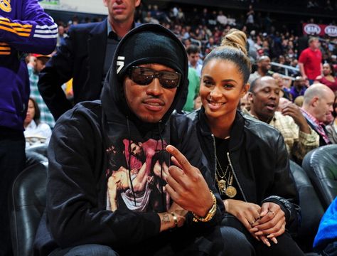 IMAGES OF FUTURE THE RAPPER | Future and Ciara watch the Atlanta Hawks against the Los Angeles ... Ciara Future, Future Ciara, Drake Music Video, Future Freebandz, Black Celebrity Couples, Ciara Wilson, Future Rapper, Big Wedding Dresses, Dark Skin Men