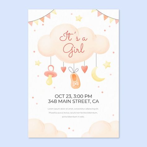 Free Vector | Free vector watercolor baby shower landing page Baby Arrival Announcement, Newborn Birth Announcements, Baby Birth Announcement Cards, Baby Boy Invitations, It's A Boy Announcement, Baby Boy Birth Announcement, Baby Delivery, Baby Name Announcement, Its A Girl Announcement