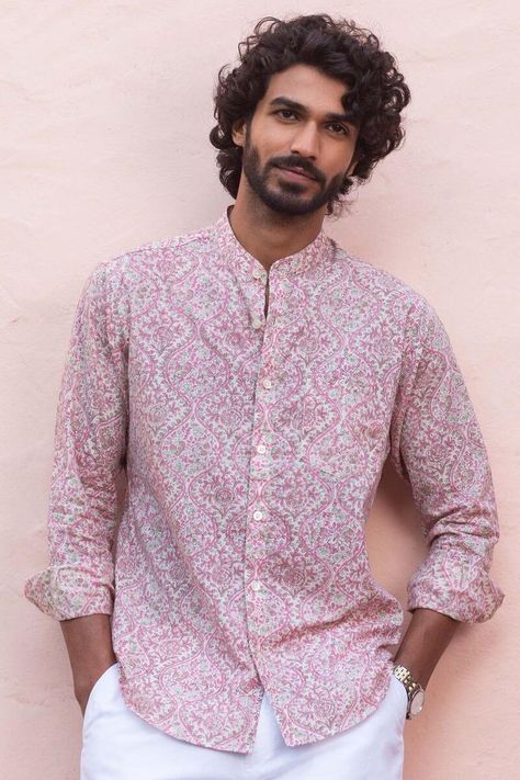 Traditional Shirts For Men, White Kurta Men, Garment Photography, Yellow Shirt Men, Kurta Designs Men's, Short Kurta For Men, Farida Gupta, Gents Shirts, Coloured Jeans