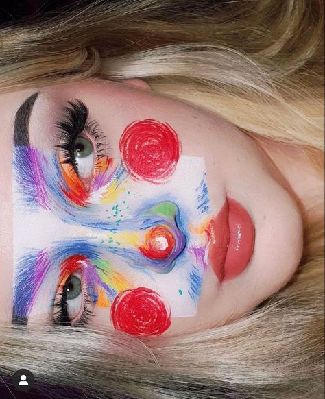 Drag Make-up, Face Art Makeup, Graphic Makeup, Halloween Makeup Inspiration, Smink Inspiration, Dope Makeup, A Clown, Creative Eye Makeup, Crazy Makeup