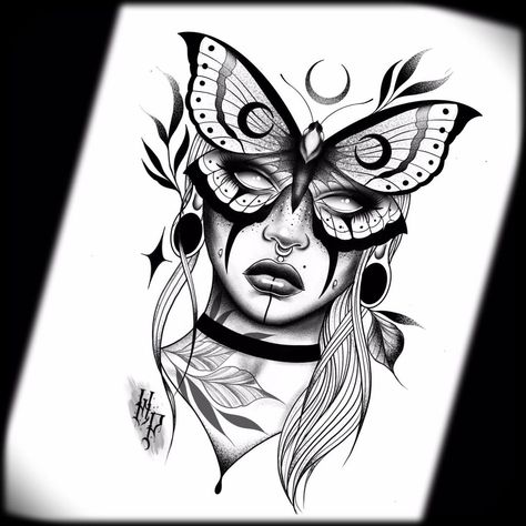 Face Tattoo With Flowers, Face Tattoo Sketch, Face Tattoo Stencil, Butterfly Face Tattoo, Tattoo With Butterfly, Practice Tattoos, Tattoo With Flowers, Face Tattoos For Women, Throat Tattoo