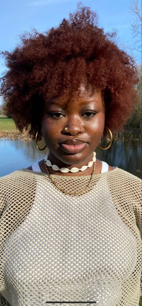 Deep Ginger Red Hair, 4c Copper Hair, Auburn 4c Hair, Black Woman Colored Hair, Copper 4c Natural Hair, Ginger Hair On Dark Skin Black Women, Ginger Afro Black Women, Colored Afro Natural Hair, Ginger 4c Natural Hair